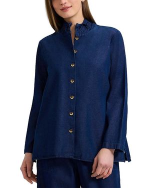Foxcroft Carolina Long Sleeve Denim Shirt - Blue