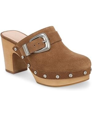 Veronica Beard Larken Studded Platform Clogs - Brown