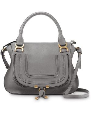 Chloé Marcie Medium Leather Satchel - Gray