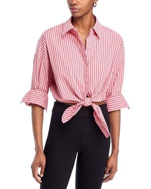 STAUD Lisa Tie Front Top - Pink