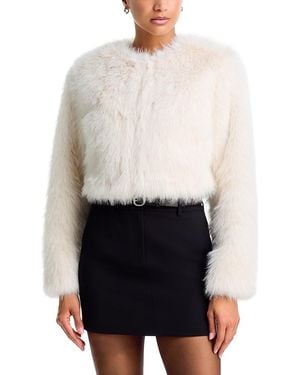 Aqua X Salvatore Rizza Faux Fur Bolero Jacket - White