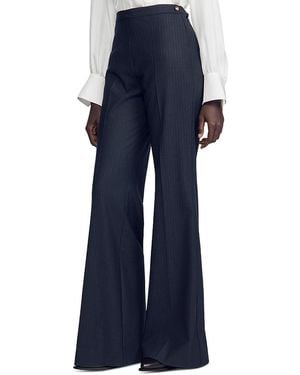 Sandro Randolph Pinstripe Flare Pants - Blue