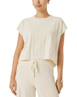 Splendid Spl X Cj Wide Rib Knit Top - White