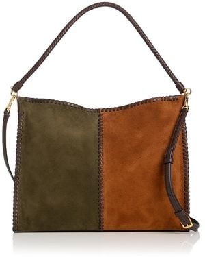 Veronica Beard Vida Suede Shoulder Bag - Brown