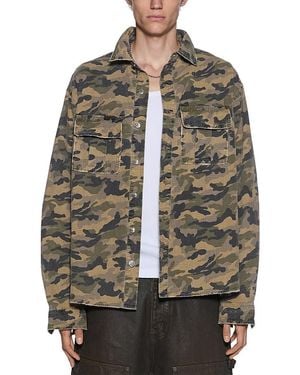 Ksubi Vulture Camo Long Sleeve Button Front Shirt - Grey