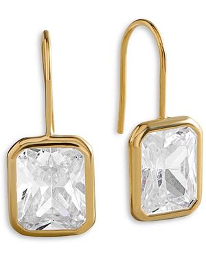 BaubleBar Fallon Cushion Crystal Bezel Drop Earrings - White