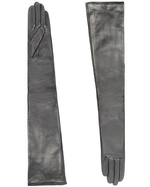 Agnelle Arm Length Leather Gloves - Gray