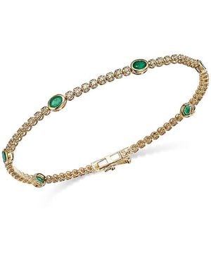 Bloomingdale's Fine Collection Emerald & Diamond Tennis Bracelet - White