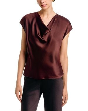 Vince Cowl Neck Silk Blouse - Black