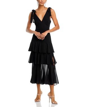 Wayf Hampton Tiered Midi Dress - Black