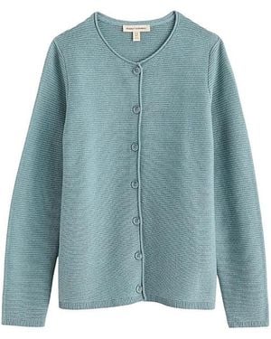 Seasalt Cornwall Makers Ribbed Button-Front Cardigan - Blue