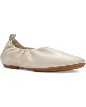 Fitflop Delicato Poise Leather Ballet Flats - White