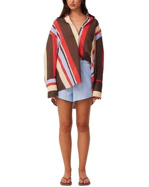 SNDY'S Trudie Button Front Shirt - Red