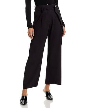 ROKH Pleated Wide Leg Pants - Black