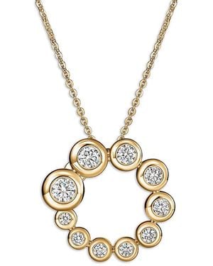 Hearts On Fire 18K Dream Diamond Bezel Circle Pendant Necklace, 16-18 - Metallic