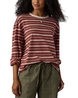 Faherty Sunwashed Long Sleeve Retro Tee - Red