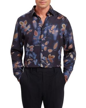 Ted Baker Kalmill Regular Fit Leaf Shadow Print Shirt - Blue