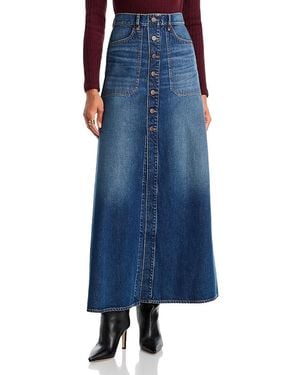 Veronica Beard Hathaway Denim Maxi Skirt - Blue