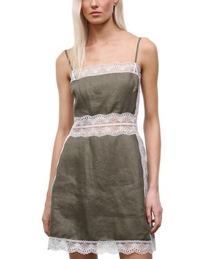 STAUD Amalina Linen Mini Dress - Gray