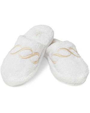 Pratesi Treccia Braid Embroidery Slippers - White