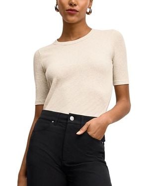 M.M.LaFleur M. M.Lafleur Chana Fitted Organic Ribbed Pima Cotton T-Shirt - White