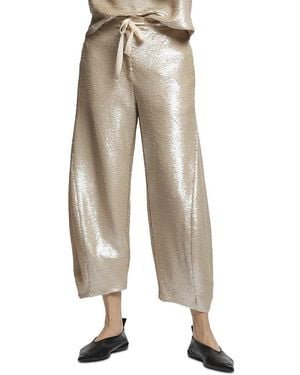 Saint Art Shane Sequin Barrel Pants - Natural