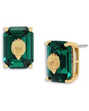 Kurt Geiger Signature Crystal & Eagle Head Stud Earrings - Green