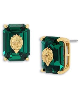 Kurt Geiger Signature Crystal & Eagle Head Stud Earrings - Green