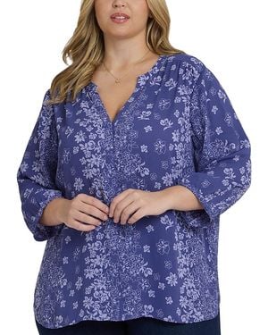 NYDJ Pintuck Blouse - Blue
