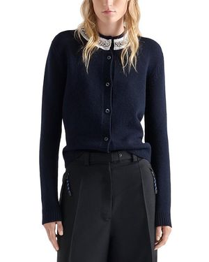 Prada Wool And Cashmere Cardigan - Blue