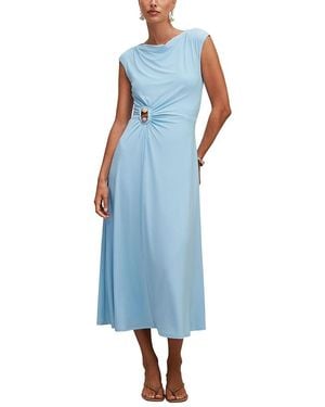 EVER NEW Alaia Gathered Hardware Midi Dress - Blue