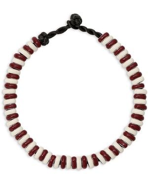 Adina Reyter Sterling Enamel Bead & Satin Cord Bracelet - Metallic
