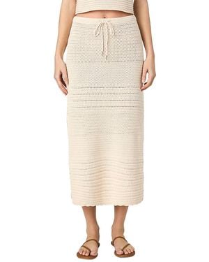 French Connection Nellis Side Slit Crocheted Skirt - Natural