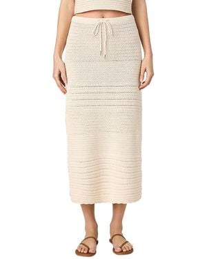 French Connection Nellis Side Slit Crocheted Skirt - Natural