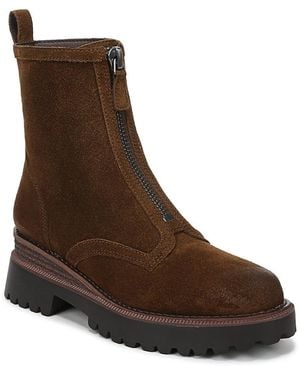 Sam Edelman Grove Zip Front Suede Boots - Brown
