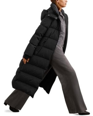 Reiss Petite Colette Longline Puffer Coat - Black