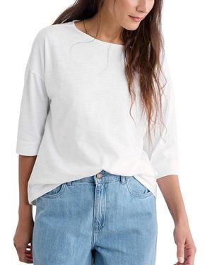 Seasalt Cornwall Tremayne Quay 3/4 Sleeve Jersey T-Shirt - White