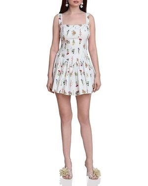 Avec Les Filles Floral Mini Dress - White