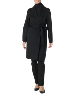 Sofiacashmere Belted Wool & Cashmere Coat - Black