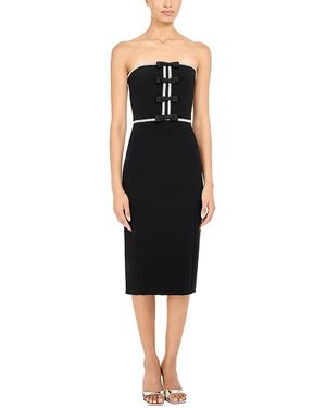 Jenny Packham Odette Bow-Embellished Beaded Midi Dress - Black