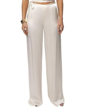 JLUXLABEL Deserae Satin Pants - Natural