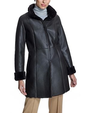 Maximilian Nappa Shearling Coat - Black