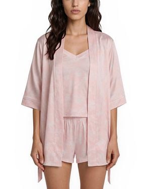 Flora Nikrooz Martha Knit 3-Piece Travel Pajama Set - Pink