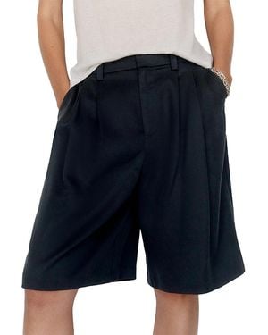 Reformation Drew Pleat Front Shorts - Blue