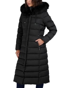 Tahari Nellie Hooded Puffer Coat - Black