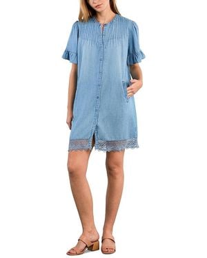 Billy T Cafe Pleats Dress - Blue