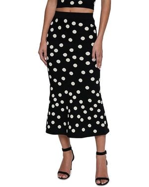 L'Agence Mae Polka Dot Flare Skirt - Black