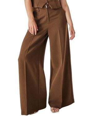 Nasty Gal Tailored Zip Front Wide Leg Pants - Brown