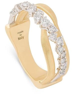 Marco Bicego 18K Marrakech Diamond Three Strand Crossover Ring - White