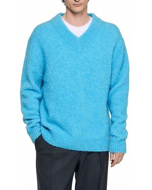 Sandro Terry Knit Sweater - Blue